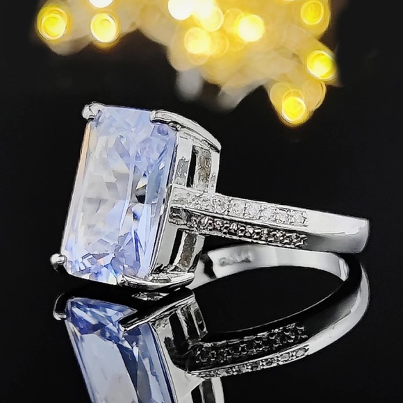 Sterling Silver 6ct Engagement Ring - Picture 2 of 4